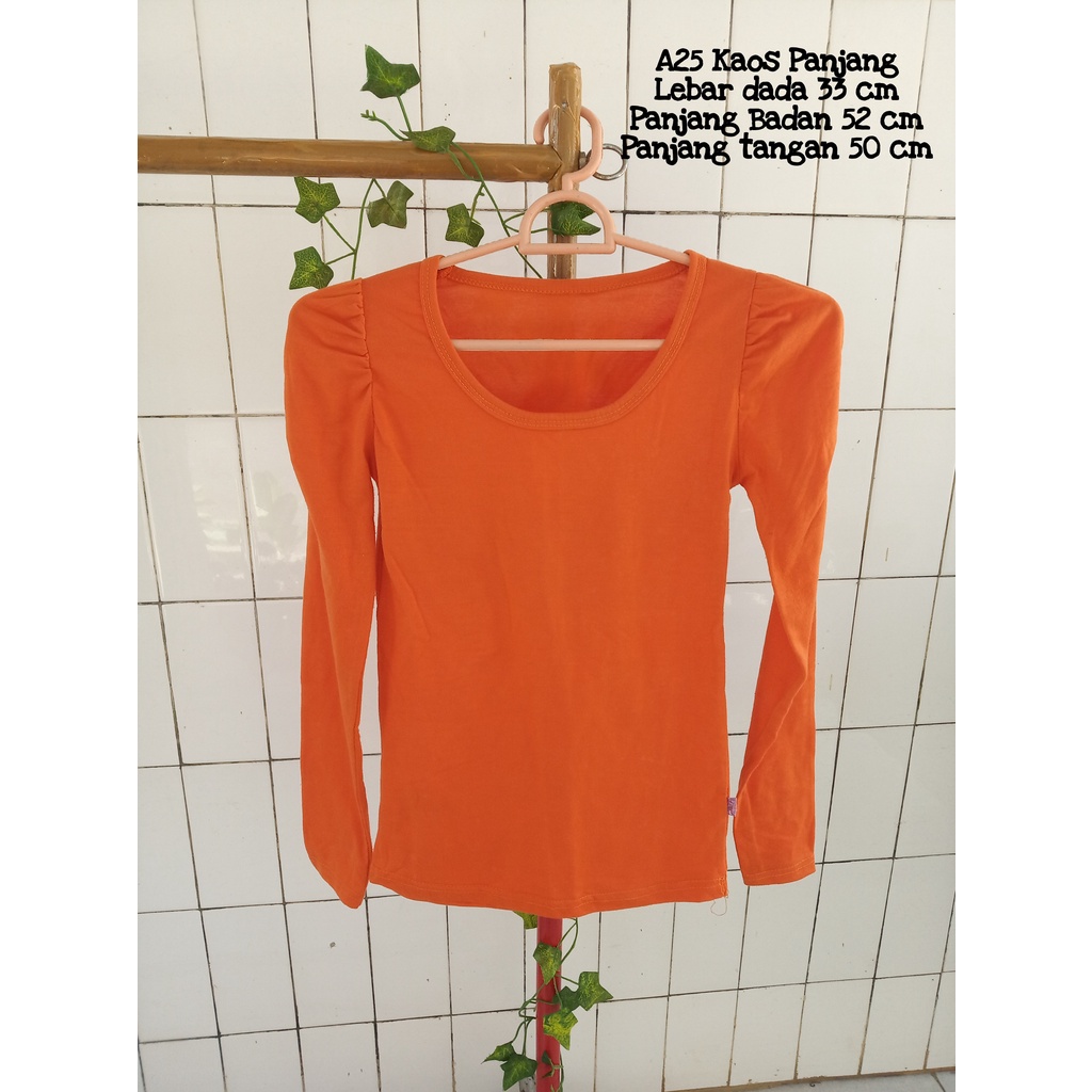 kaos lengan panjang oren a25
