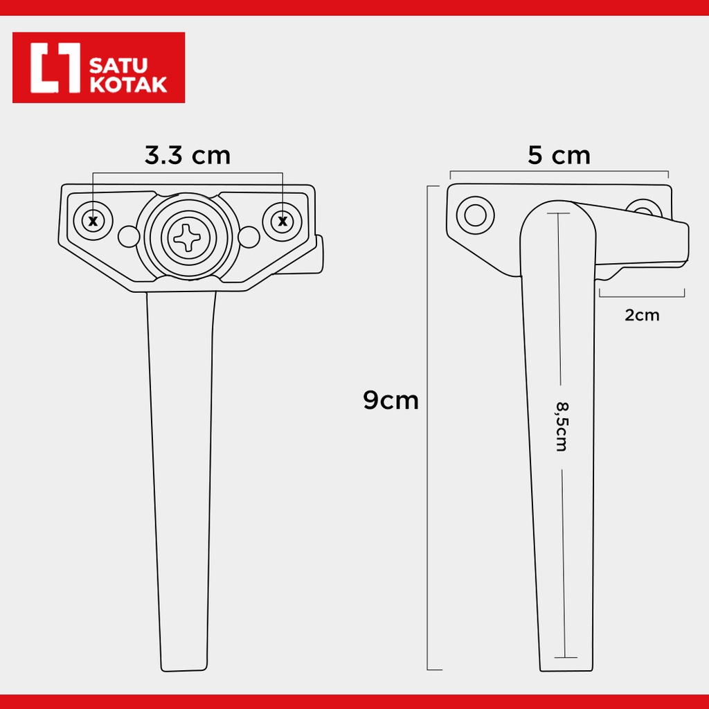 Rambuncis Handle Jendela Aluminium 009 Hanya Kanan- Weldom