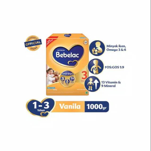 Bebelac 3 Vanila 1000gr 1-3 tahun/Susu Pertumbuhan Bebelac 3 Vanila 1kg