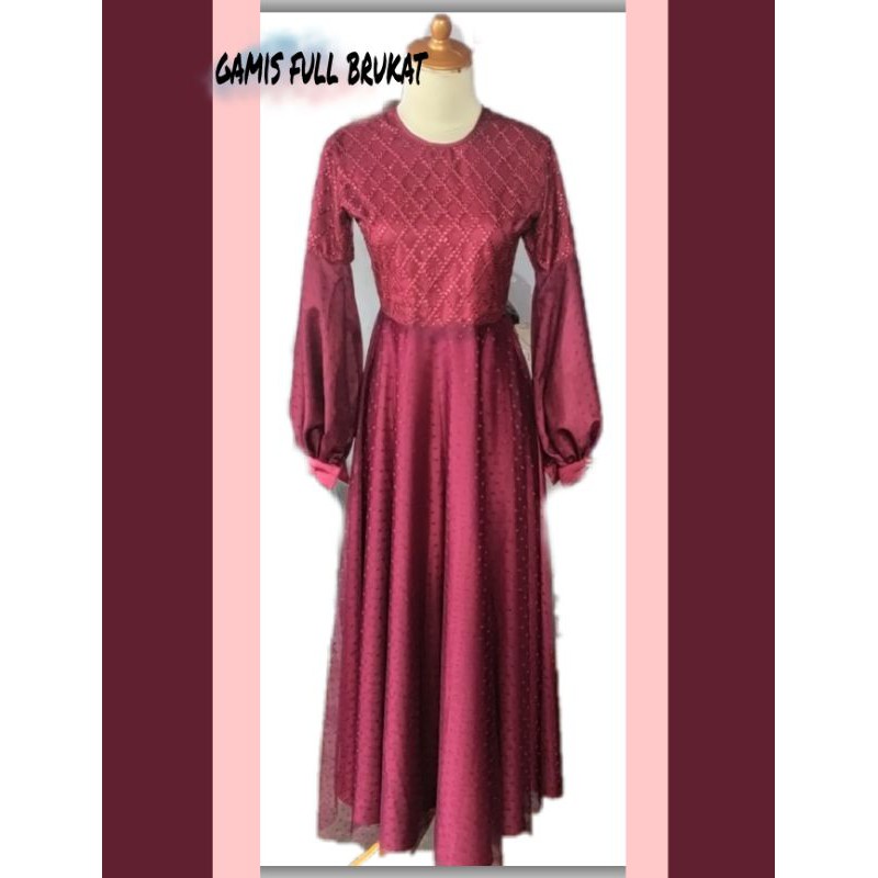 gamis dewasa/remaja, Dress full brokat, anak, kondangan terlarisss
