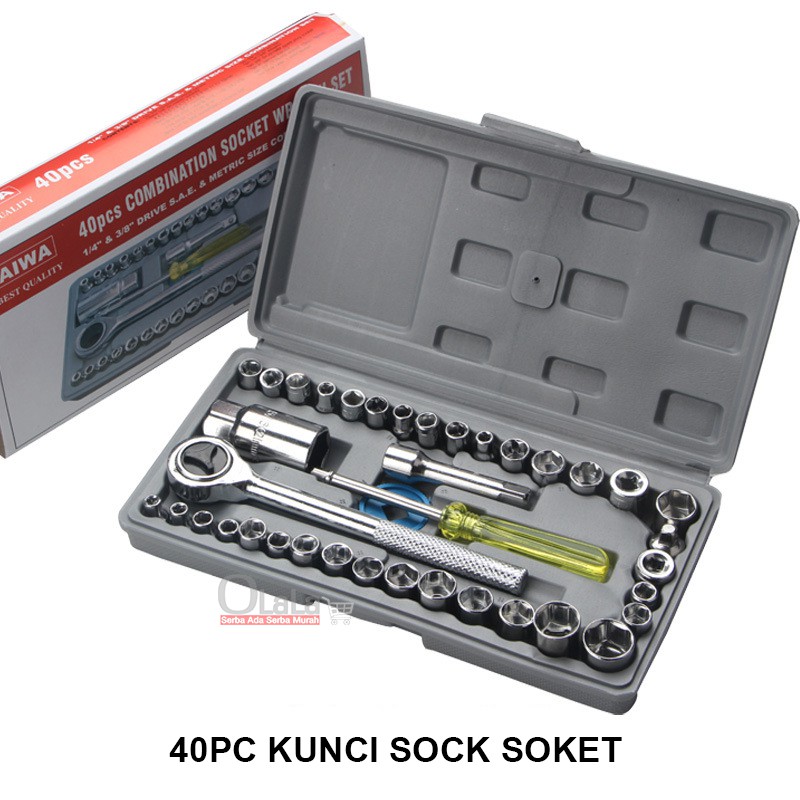 KUNCI SOCK SOKET USA SET 40 IN 1 KUNCI SOK PAS - KUNCI PAS - JL-1040