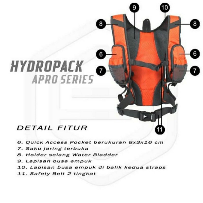 tas sepeda hydropack CARION apro and casey series sports bag water bladder running hiking climbing