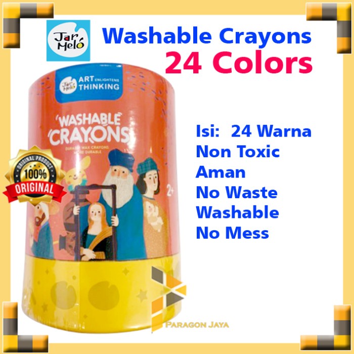 

(BISA COD) Joan Miro Baby Roo Jar Melo Washable Crayon Non Toxic Crayons - 24 Warna