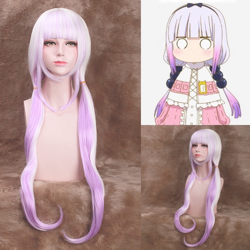 LOL-128 wig rambut palsu daily lolita cosplay miss kobayashi kanna kamui pastel purple ungu