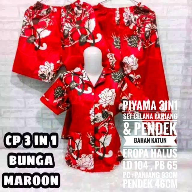 Piyama dewasa 3in1