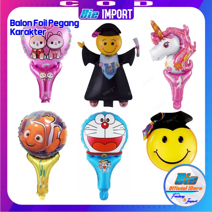 Balon Foil Gagang Pegang Karakter Impor Best Seller