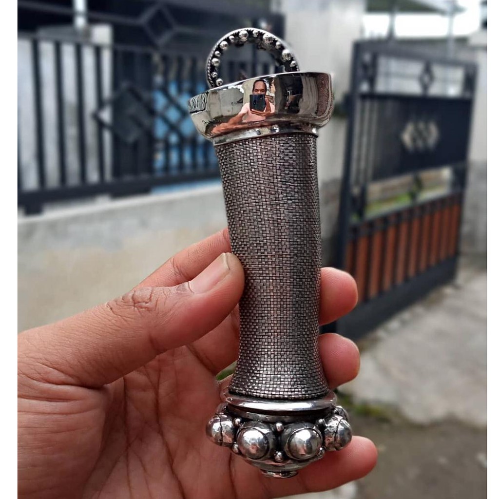 Keris Handle Deder Danganan Gerantim Perak Asesoris Souvenir Pusaka Barang Antik Tosanaji Kerajinan