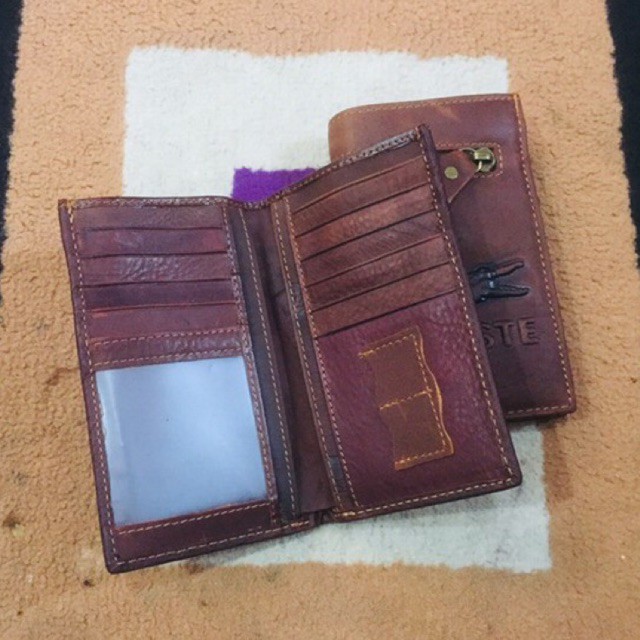 [[antonHilmanto]] dompet kulit asli berkualitas impor ukuran tanggung 3/4 dengan sleting besi di bagian luar#dompet #dompetkulit