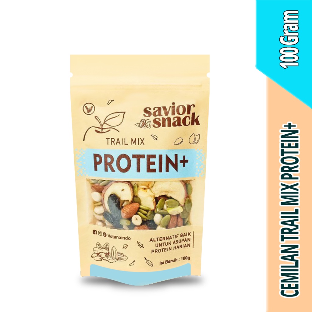 SAVIOR SNACK PROTEIN+ TRAIL MIX CEMILAN DIET RENDAH KALORI, SUPLEMEN VITAMIN MAKANAN SEHAT DIET, KACANG, BIJI &amp; BUAH KERING TINGGI NUTRISI