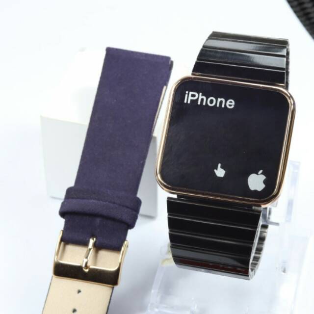 Jam tangan couple pasangan cowok cewek tali stanless steel rantai digital