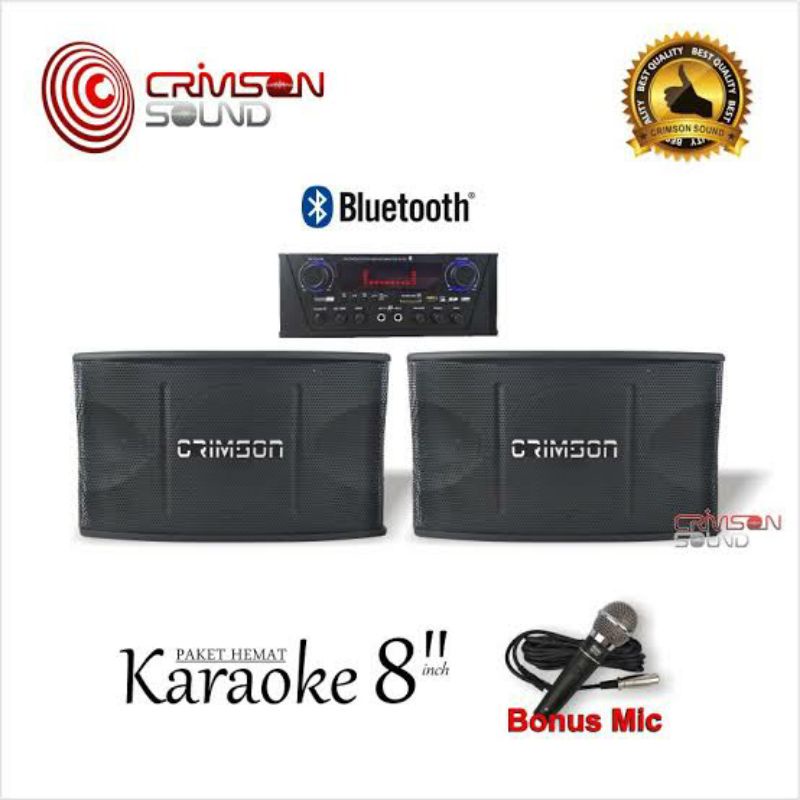 Speaker 8 inch Crimson Speaker dan ampli paket sound system