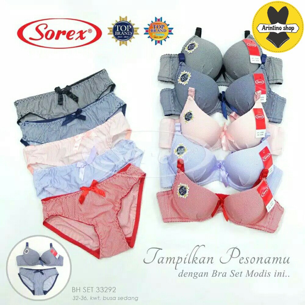 (1set) Bh Bra Set Sorex 33292 (CUP A) Motif | Bra Satu Set Busa Kawat |
