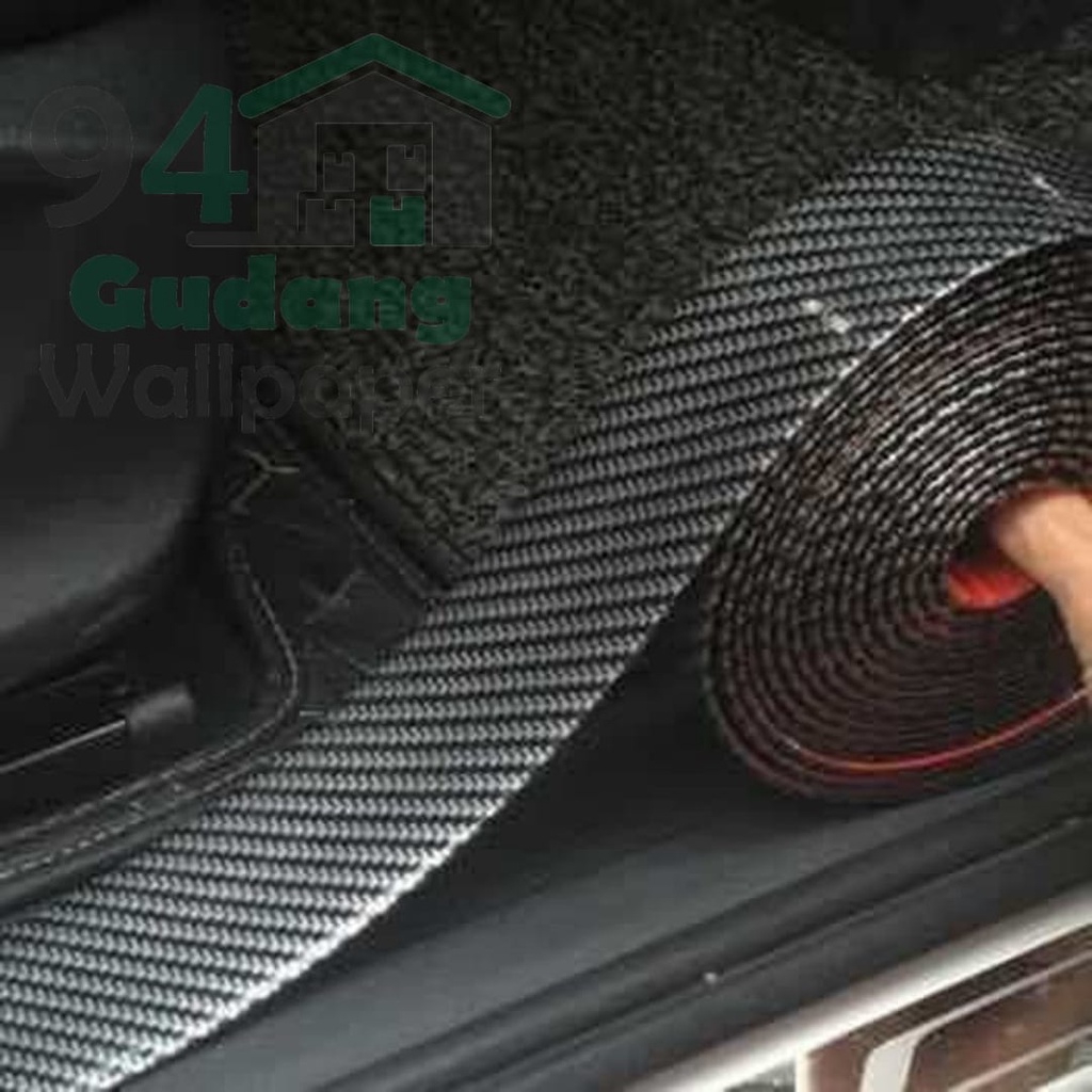 (PROMO COD) Gudang Wallpaper List Carbon 3D / Lis Karbon Sill Plate Stiker Pelindung Seal Plate / Sticker Carbon Kevlar 3D