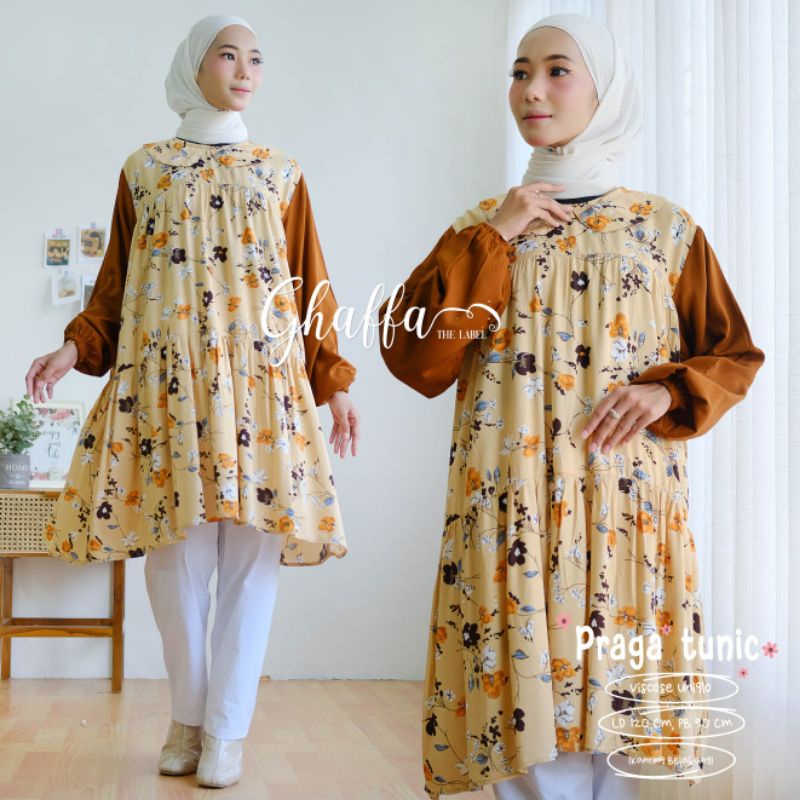 PRAGA TUNIC BY GHAFFA THE LABEL (TUNIK MOTIF MUSLIMAH) Modern rekomended