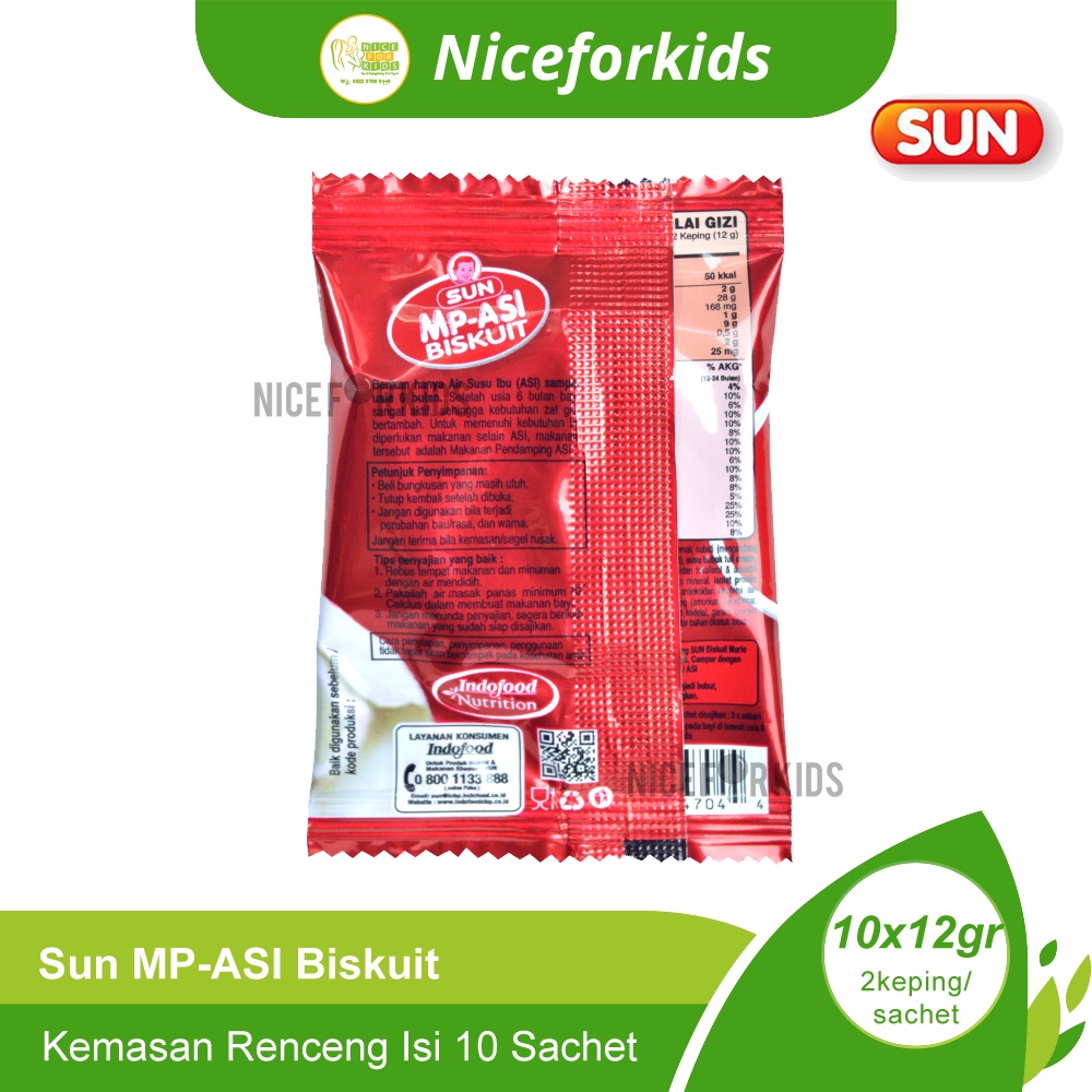 Sun MP-ASI Biskuit 12gr Usia 6-24 Bulan Renceng Isi 10 Sachet / Sun BIskuit Bayi