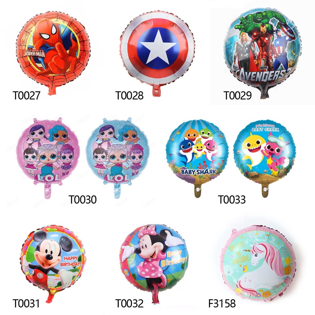 BALON FOIL BULAT ANEKA TEMA GAMBAR LOL EMOJI LINE PAW PATROL HBD ENGAGEMENT