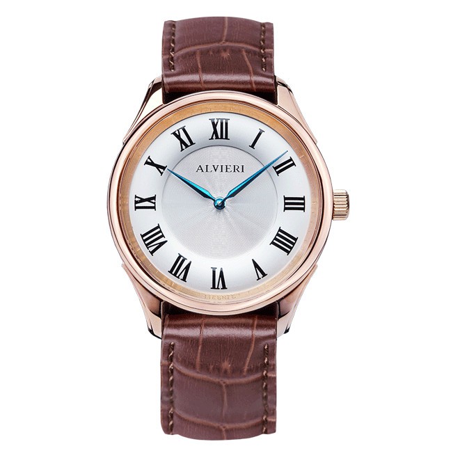 ALVIERI - Firenze Classic - Rose gold case 40mm White(AFE 112)