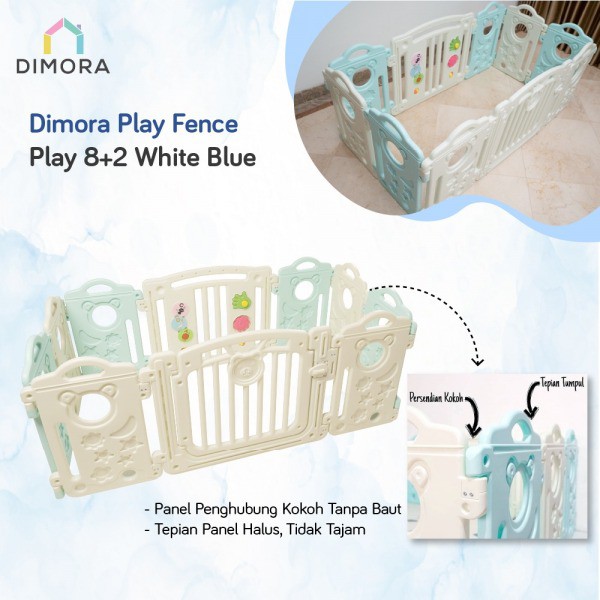 Dimora Fence PLAY 8 + 2 - Pink &amp; White Color Panel - Pagar pengaman anak