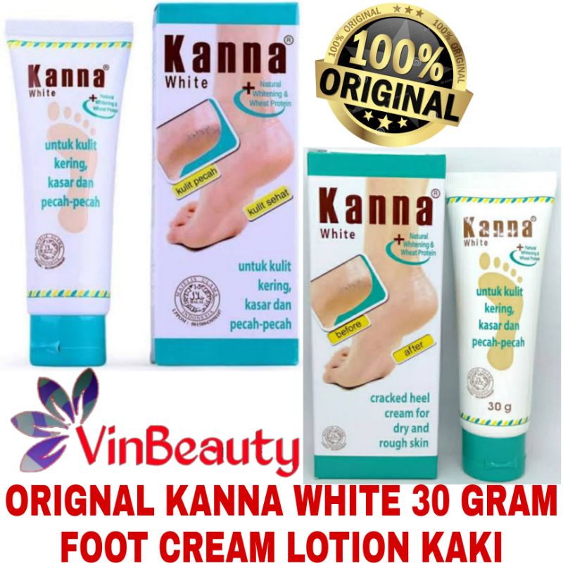 ORIGINAL KANNA WHITE 30 GRAM / FOOT LOTION KRIM KAKI KULIT KERING 30 G