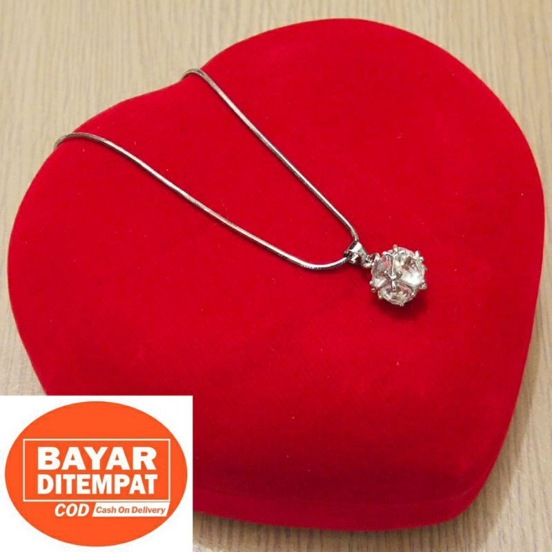 KALUNG TITANIUM WANITA LIONTIN MUTIARA STAINLESS