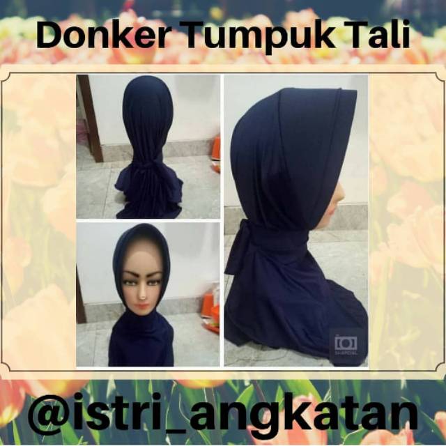 Jilbab Dongker Tumpuk Tali