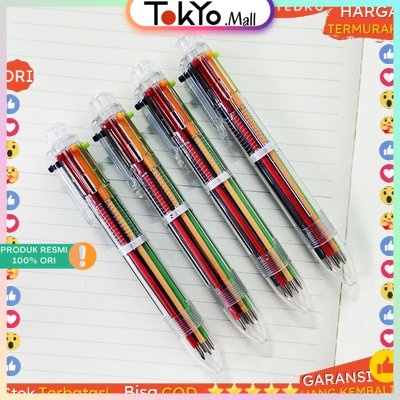 

Bolpen 6 Warna Ballpoint Tinta Bagus Berkualitas Impor Awet Pulpen Pen Enam Warna Perlengkapan Sekolah Kantor Kerja Gel Ink Halus Untuk Menulis Original Cod