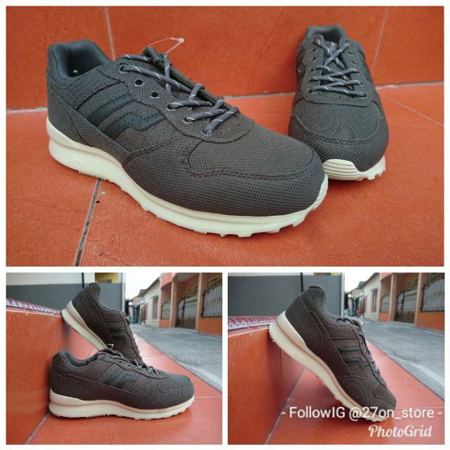 Sepatu Piero Jogger Full Mesh  (GREY/OFF WHITE)