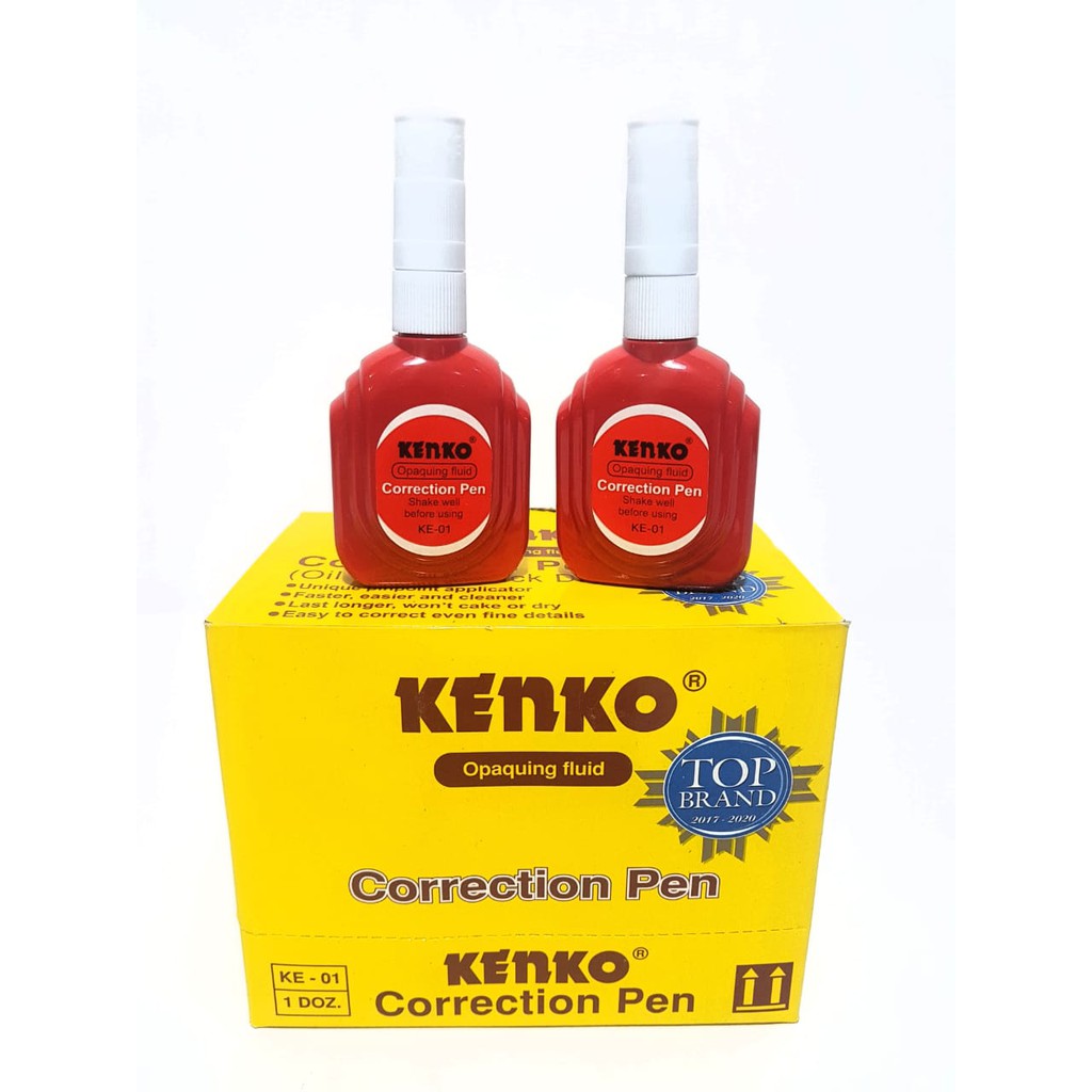 

HARGA GROSIR ( 1BOX 12PCS ) CORRECTION PEN OPAQUING FLUID KENKO TOP BRAND