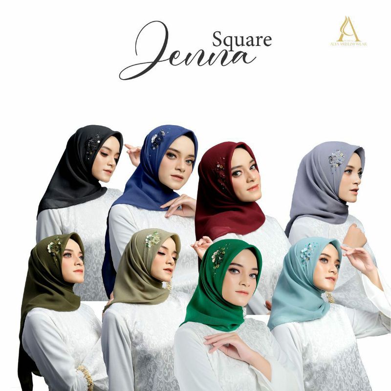 Jenna Square by Alya Muslim Wear | Kerudung Kotak | Kerudung Segi Empat | Hijab Kotak | Hijab Segi E