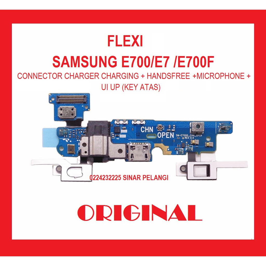 FLEXIBLE SAMSUNG E700 E7 E700F KONEKTOR CHARGER&HANDSFREE&MICROPHONE&UI UP KEY ATAS ORIGINAL 906428