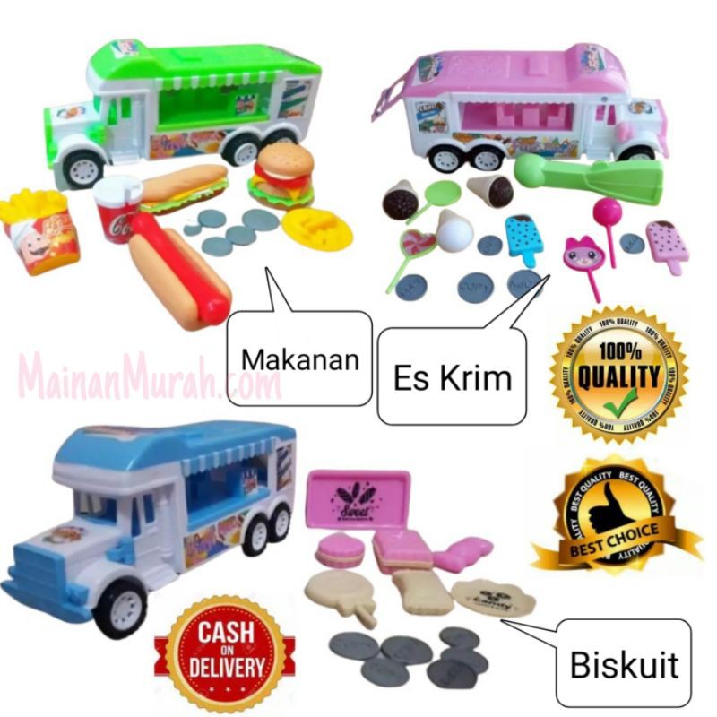 Mobil Truk Jualan Mainan Anak Mobil Es Krim/Fast Food/Biskuit Truk Delicious