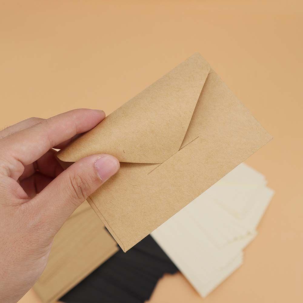 Lanfy Amplop Kertas Kecil Putih Vintage Perlengkapan Kantor Kartu Ucapan Cover Alat Tulis Undangan Pernikahan Amplop Jendela