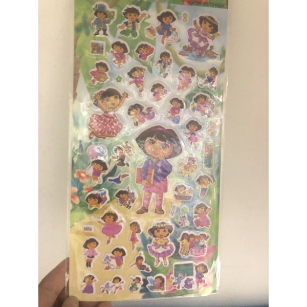 Sticker karakter pooh frozen boy girl music princess avenger 3D glitter-Dora