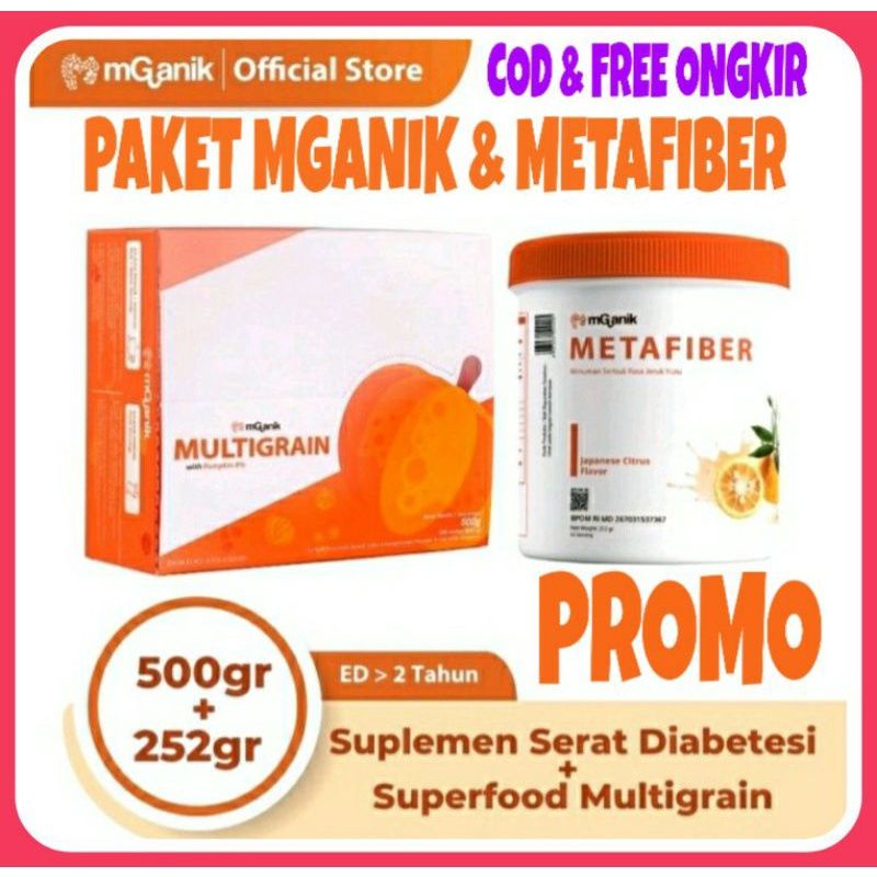 Paket Mganik Multigrain dan metafiber, Mganik diabetes, Mganik Metafiber, Mganik obat diabetes