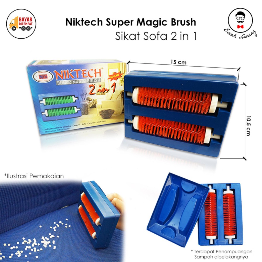 [2 Roll] Sikat Karpet Double Roll Super Magic Brush Sikat Serbaguna - Random Colour