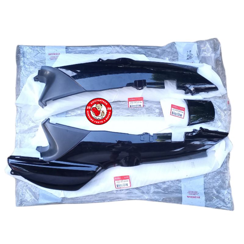 DEK COVER BODY HITAM SET BELAKANG KANAN KIRI HONDA KIRANA 125 ORIGINAL ORI 64330-KPW-860FMB 64340-KP