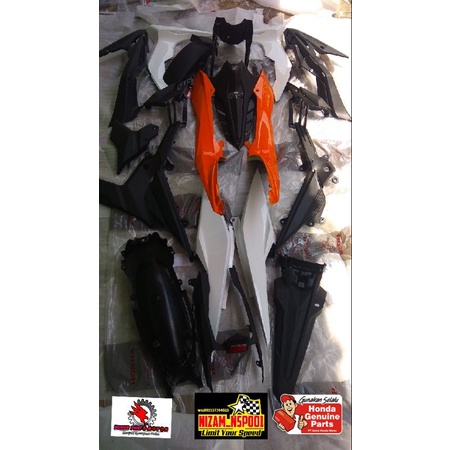 COVER BODY SET HALUS DAN KASAR SONIC 150R WARNA OREN REPSOL 100% ORIGINAL AHM