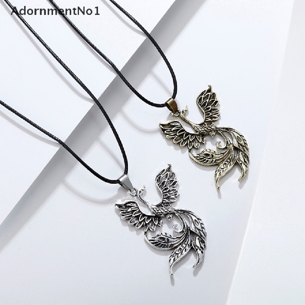 (AdornmentNo1) Kalung Rantai Dengan Liontin Burung Phoenix Vintage Untuk Pria / Wanita