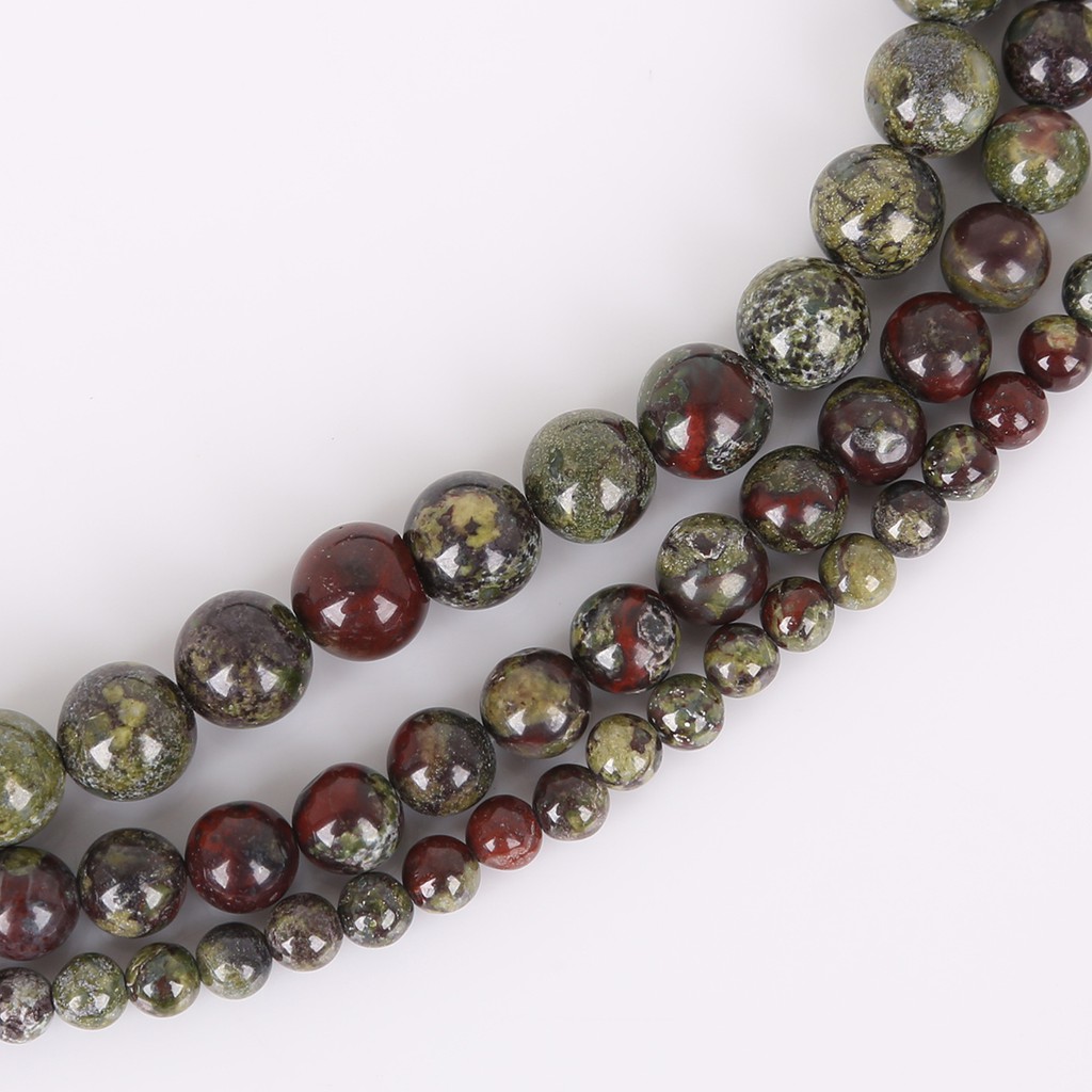 4/6/8/10/12 mm Epidote Zoisite Red Green Faceted Gem Natural Stone Beads/Grey Map Stone Beads/4/6/8 mm Natural Dragons Blood Stone Beads for DIY Bracelet Necklace Earrings Jewelry Making