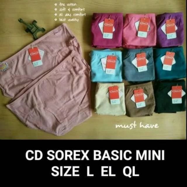 Celana Dalam Wanita Sorex Basic Mini 1227 L EL QL / CD Cewek Sorex Mini L EL QL