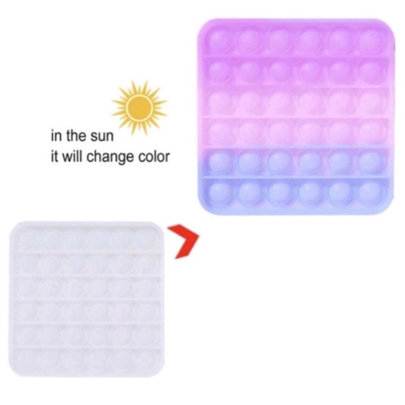 Pop It Rainbow Pop it Among Pop it Bulat Pop It Unicorn Mainan Anak edukasi Pop it Bulat Pop it persegi Mainan anak Pop it Dino mainan anak edukasi-PERSEGI UV