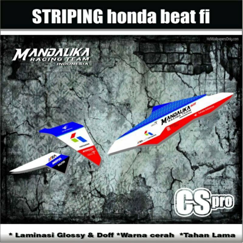 Stiker striping motor Honda beat fi / Beat 2013 - 2014 - 2015 / STRIPING HONDA BEAT FI MOTIF PERTAMI