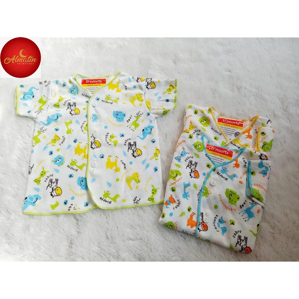 3 Pcs Baju Bayi Pendek Motif Newborn