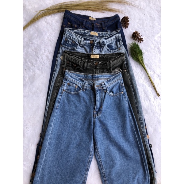 kulot jeans kancing samping