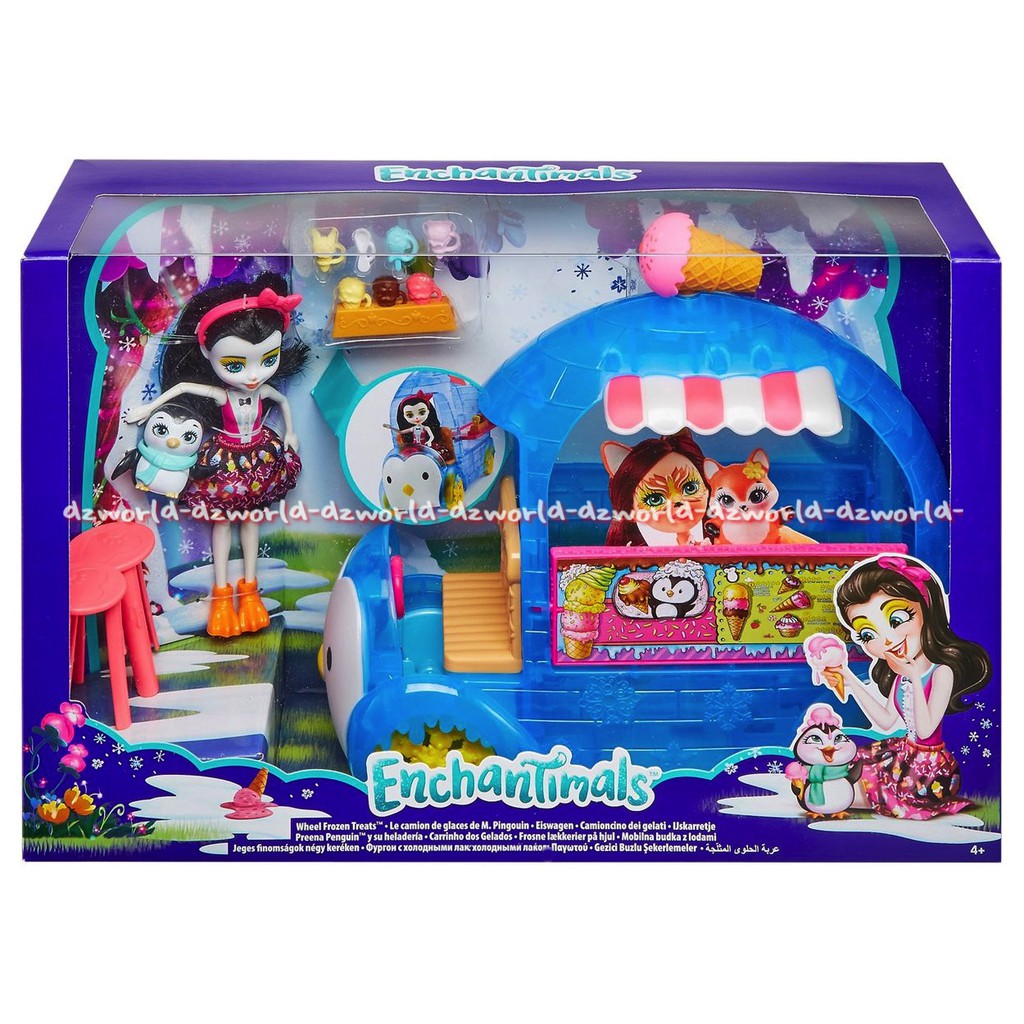 Enchantimals Wheel frozen camion de helados Mainan Boneka Kereta Enchantimal Set