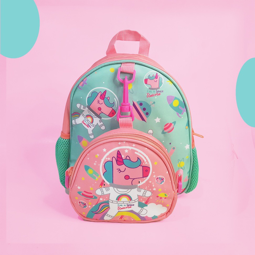 VEST TAS RANSEL ANAK PAUD 2IN 1 SELEMPANG KECIL ASTRONOT/UNICORN F2145