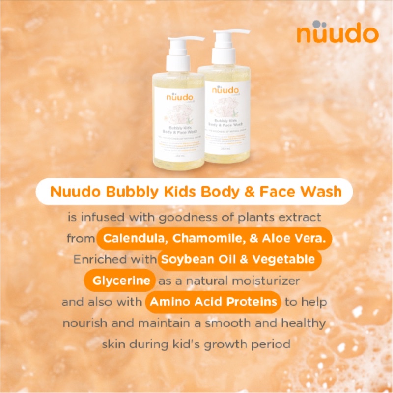 nuudo by Pureco gentle baby head to toe / bubbly kids wash home size 250ml