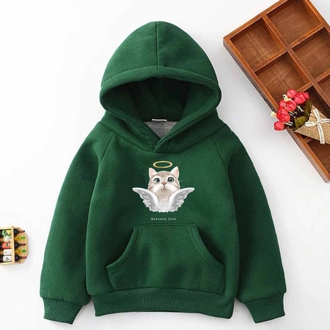 Hoodie Anak Cat Angel Sweater Fleece Pakaian Anak M - XXL