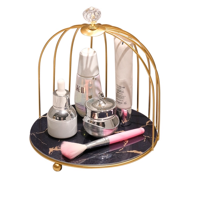 Birdcage marble Gold tray / Pajangan Rumah / Dekorasi ruangan