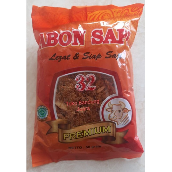 

ABON SAPI 32 PREMIUM LEZAT DAN SIAP SAJI HALAL KEMASAN 50GR